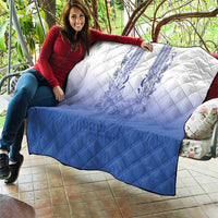 Philippines Barong Style Quilt with Polynesian Art and Leaf Motif Blue Color LT03 - Polynesian Pride