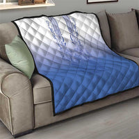 Philippines Barong Style Quilt with Polynesian Art and Leaf Motif Blue Color LT03 - Polynesian Pride