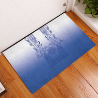Philippines Barong Style Rubber Doormat with Polynesian Art and Leaf Motif Blue Color LT03 - Polynesian Pride