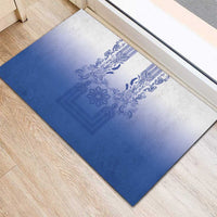 Philippines Barong Style Rubber Doormat with Polynesian Art and Leaf Motif Blue Color LT03 - Polynesian Pride