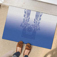 Philippines Barong Style Rubber Doormat with Polynesian Art and Leaf Motif Blue Color LT03 - Polynesian Pride