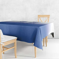 Philippines Barong Style Tablecloth with Polynesian Art and Leaf Motif Blue Color LT03 - Polynesian Pride