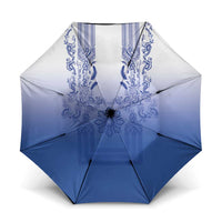 Philippines Barong Style Umbrella with Polynesian Art and Leaf Motif Blue Color LT03 One Size Folded 11.42 inch Opened Diameter 37.4 inch Blue - Polynesian Pride