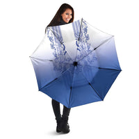 Philippines Barong Style Umbrella with Polynesian Art and Leaf Motif Blue Color LT03 - Polynesian Pride