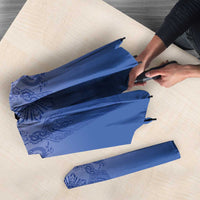 Philippines Barong Style Umbrella with Polynesian Art and Leaf Motif Blue Color LT03 - Polynesian Pride