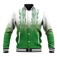 Philippines Barong Style Baseball Jacket with Polynesian Art and Leaf Motif Green Color LT03 Unisex Green - Polynesian Pride