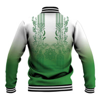 Philippines Barong Style Baseball Jacket with Polynesian Art and Leaf Motif Green Color LT03 - Polynesian Pride