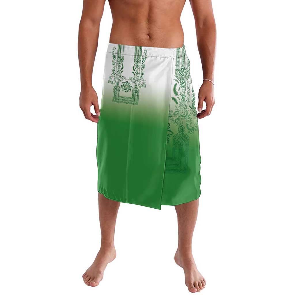 Philippines Barong Style Lavalava with Polynesian Art and Leaf Motif Green Color LT03 Green - Polynesian Pride