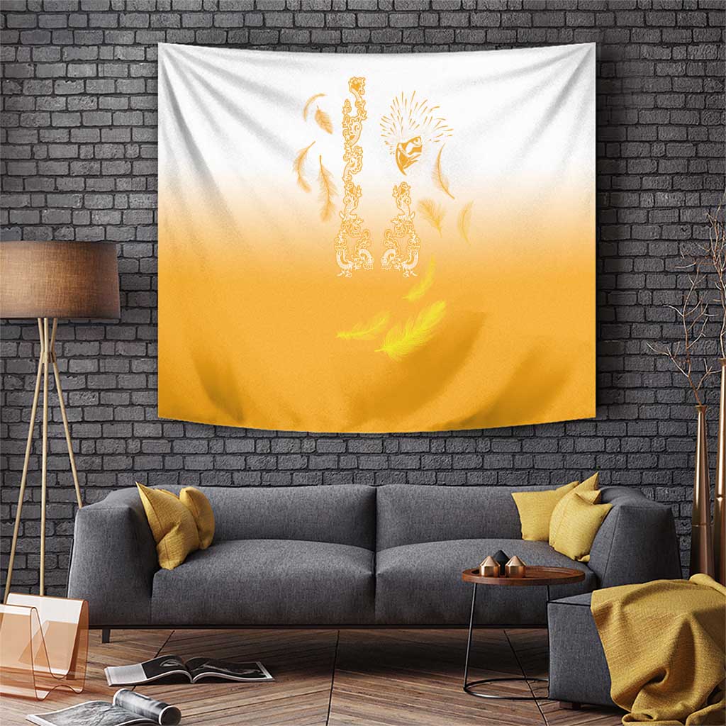 Philippines National Costume Style Tapestry Barong Tagalog and Eagle Feather Yellow Color LT03 Yellow - Polynesian Pride
