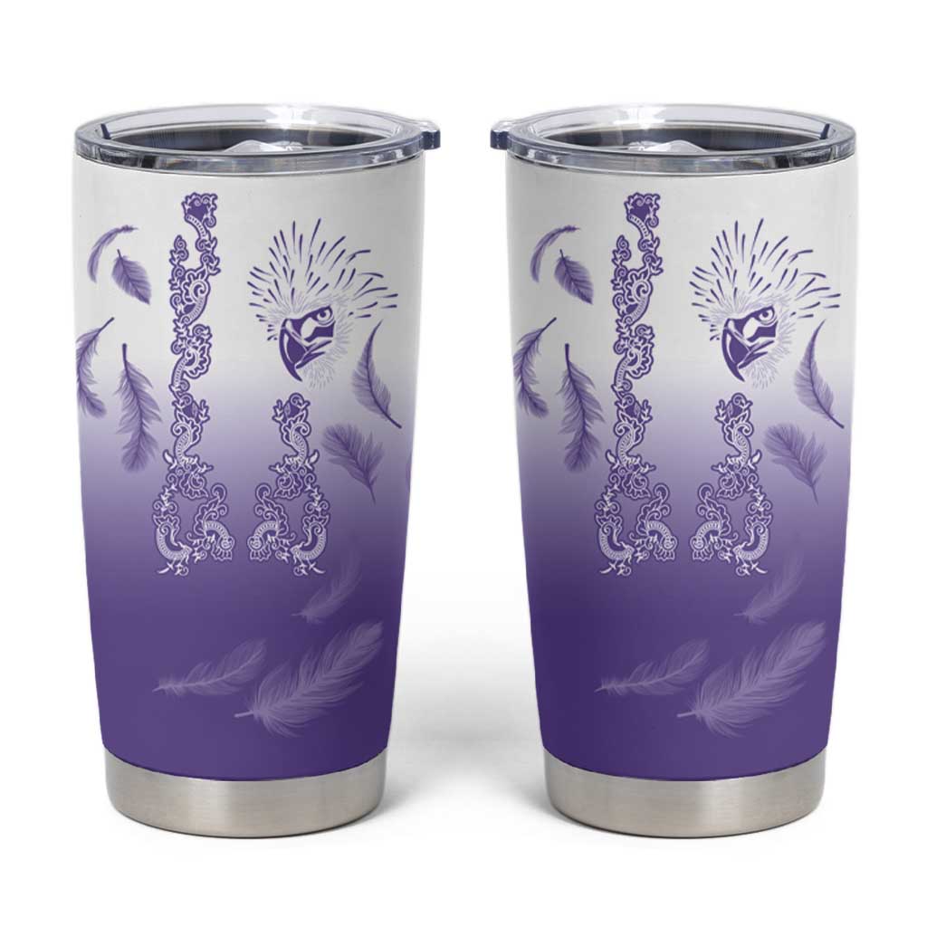 Philippines National Costume Style Tumbler Cup Barong Tagalog and Eagle Feather Purple Color LT03 Purple - Polynesian Pride
