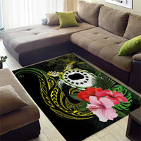 Kia Orana Cook Islands Area Rug Turtle and Hibiscus Polynesian Pattern LT03 - Polynesian Pride