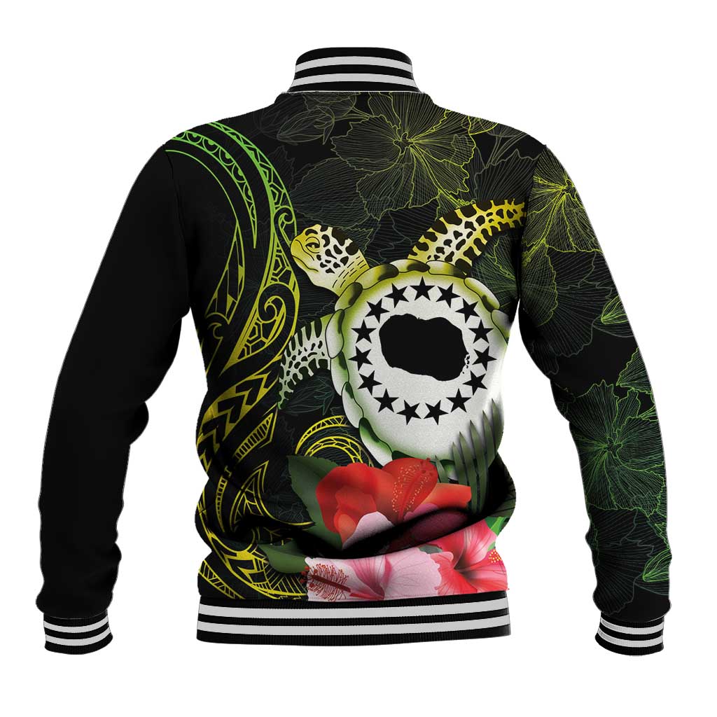 Kia Orana Cook Islands Baseball Jacket Turtle and Hibiscus Polynesian Pattern LT03 - Polynesian Pride