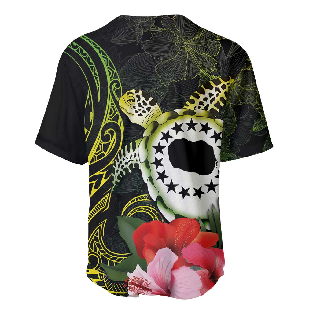 Kia Orana Cook Islands Baseball Jersey Turtle and Hibiscus Polynesian Pattern LT03 - Polynesian Pride