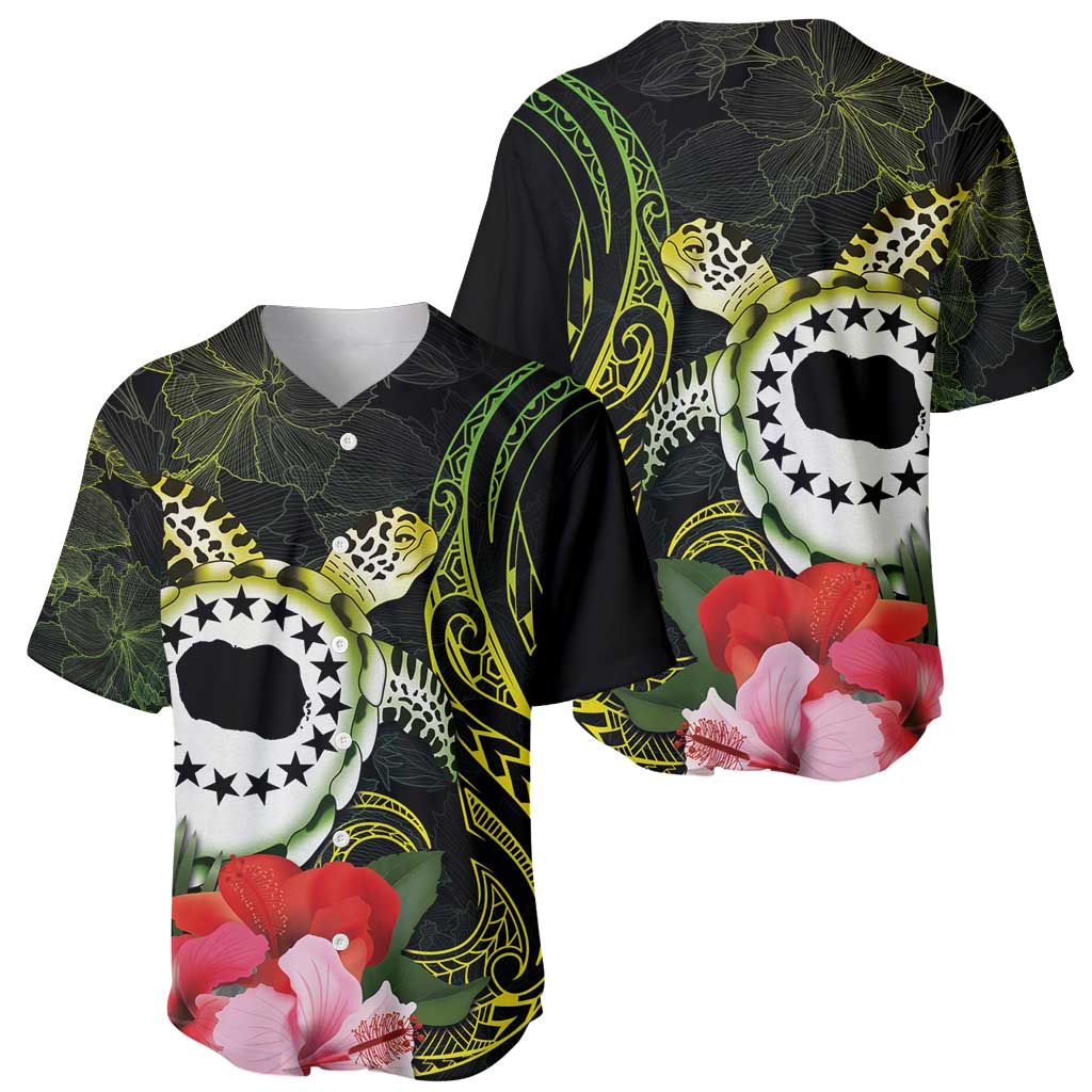 Kia Orana Cook Islands Baseball Jersey Turtle and Hibiscus Polynesian Pattern LT03 - Polynesian Pride