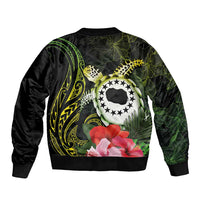 Kia Orana Cook Islands Bomber Jacket Turtle and Hibiscus Polynesian Pattern LT03 - Polynesian Pride