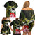 Kia Orana Cook Islands Family Matching Off Shoulder Short Dress and Hawaiian Shirt Turtle and Hibiscus Polynesian Pattern