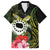 Kia Orana Cook Islands Family Matching Off Shoulder Short Dress and Hawaiian Shirt Turtle and Hibiscus Polynesian Pattern