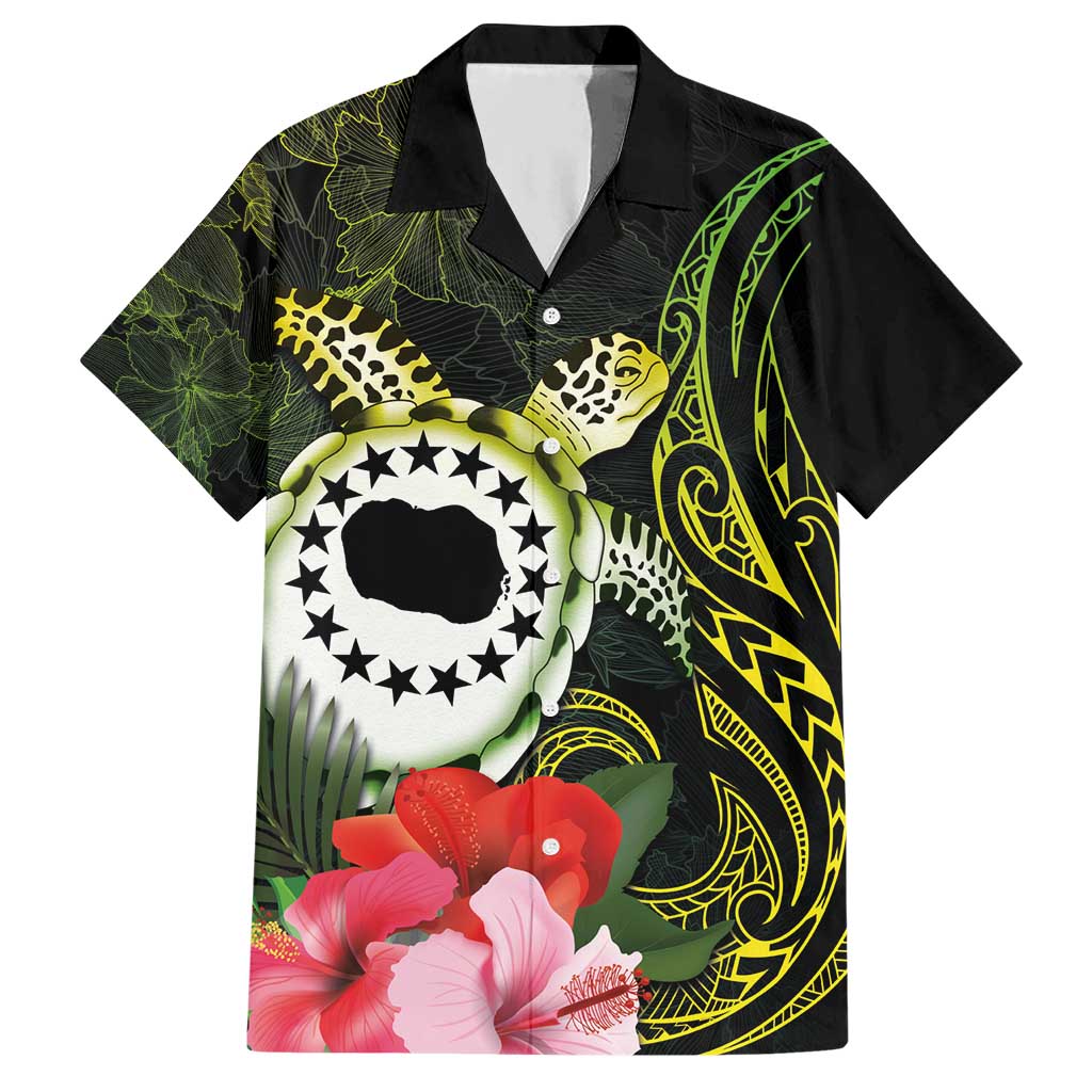 Kia Orana Cook Islands Hawaiian Shirt Turtle and Hibiscus Polynesian Pattern LT03 Yellow - Polynesian Pride