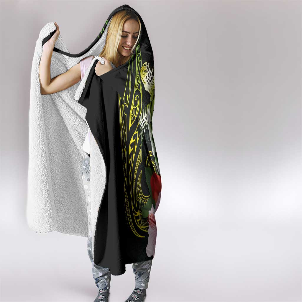 Kia Orana Cook Islands Hooded Blanket Turtle and Hibiscus Polynesian Pattern LT03 - Polynesian Pride