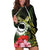 Kia Orana Cook Islands Hoodie Dress Turtle and Hibiscus Polynesian Pattern