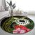 Kia Orana Cook Islands Round Carpet Turtle and Hibiscus Polynesian Pattern