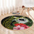 Kia Orana Cook Islands Round Carpet Turtle and Hibiscus Polynesian Pattern