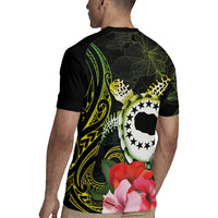 Kia Orana Cook Islands Rugby Jersey Turtle and Hibiscus Polynesian Pattern LT03 - Polynesian Pride