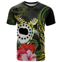 Kia Orana Cook Islands T Shirt Turtle and Hibiscus Polynesian Pattern LT03 Yellow - Polynesian Pride