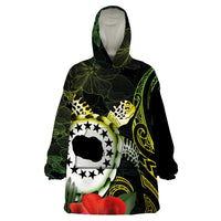 Kia Orana Cook Islands Wearable Blanket Hoodie Turtle and Hibiscus Polynesian Pattern LT03 One Size Yellow - Polynesian Pride