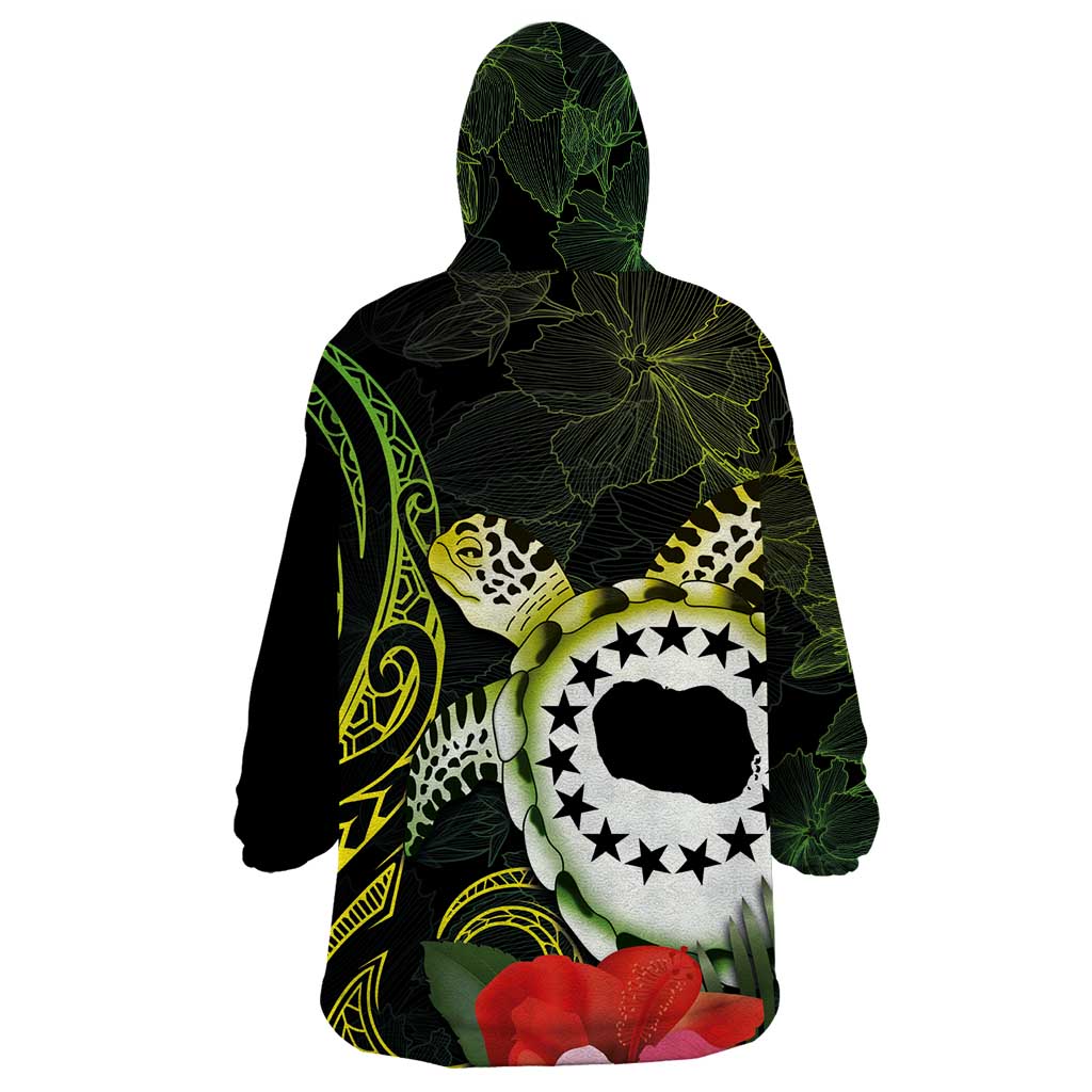 Kia Orana Cook Islands Wearable Blanket Hoodie Turtle and Hibiscus Polynesian Pattern LT03 - Polynesian Pride