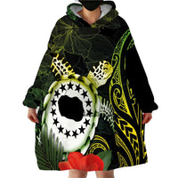 Kia Orana Cook Islands Wearable Blanket Hoodie Turtle and Hibiscus Polynesian Pattern LT03 - Polynesian Pride