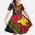 Papua new Guinea Goroka Show Family Matching Short Sleeve Bodycon Dress and Hawaiian Shirt Bird-of-paradise and Melanesian Tattoo Pattern