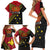 Papua new Guinea Goroka Show Family Matching Short Sleeve Bodycon Dress and Hawaiian Shirt Bird-of-paradise and Melanesian Tattoo Pattern