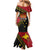 Papua new Guinea Goroka Show Mermaid Dress Bird-of-paradise and Melanesian Tattoo Pattern