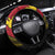 Papua new Guinea Goroka Show Steering Wheel Cover Bird-of-paradise and Melanesian Tattoo Pattern