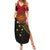 Papua new Guinea Goroka Show Summer Maxi Dress Bird-of-paradise and Melanesian Tattoo Pattern