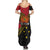 Papua new Guinea Goroka Show Summer Maxi Dress Bird-of-paradise and Melanesian Tattoo Pattern