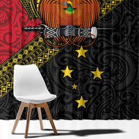 Papua New Guinea Goroka Show Window Curtain Bird-of-paradise and Melanesian Tattoo Pattern LT03 - Polynesian Pride