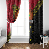 Papua New Guinea Goroka Show Window Curtain Bird-of-paradise and Melanesian Tattoo Pattern LT03 - Polynesian Pride