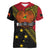 Papua new Guinea Goroka Show Women V-Neck T-Shirt Bird-of-paradise and Melanesian Tattoo Pattern