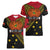 Papua new Guinea Goroka Show Women V-Neck T-Shirt Bird-of-paradise and Melanesian Tattoo Pattern