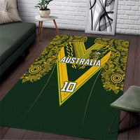 Australia Rugby Custom Area Rug Aboriginal Art Sporty Style LT03 Green - Polynesian Pride