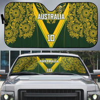 Australia Rugby Custom Auto Sun Shade Aboriginal Art Sporty Style LT03 Green - Polynesian Pride