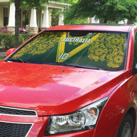 Australia Rugby Custom Auto Sun Shade Aboriginal Art Sporty Style LT03 - Polynesian Pride