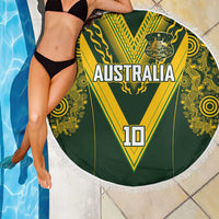 Australia Rugby Custom Beach Blanket Aboriginal Art Sporty Style LT03 - Polynesian Pride