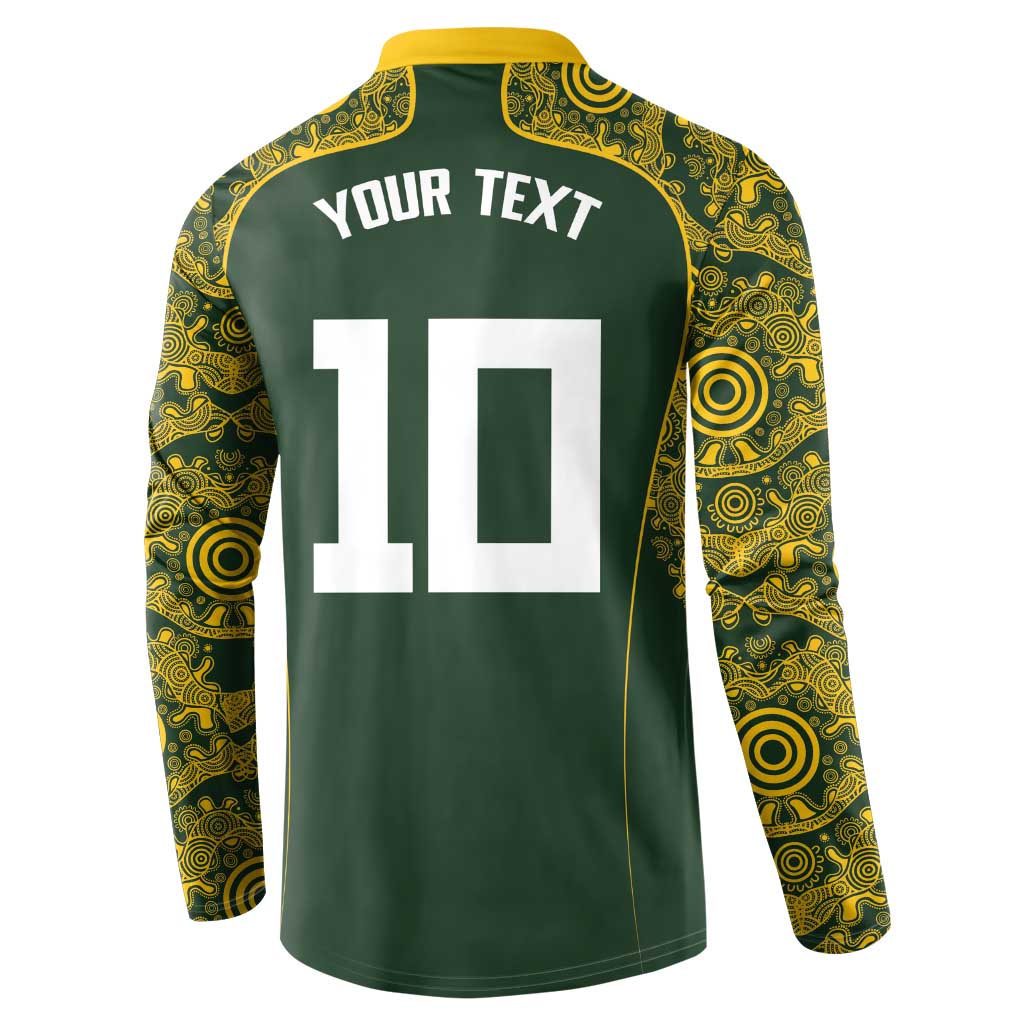 Australia Rugby Custom Button Sweatshirt Aboriginal Art Sporty Style LT03 - Polynesian Pride