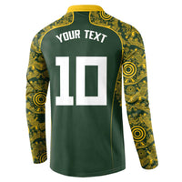 Australia Rugby Custom Button Sweatshirt Aboriginal Art Sporty Style LT03 - Polynesian Pride