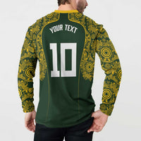 Australia Rugby Custom Button Sweatshirt Aboriginal Art Sporty Style LT03 - Polynesian Pride