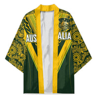 Australia Rugby Custom Kimono Aboriginal Art Sporty Style LT03 Unisex Green - Polynesian Pride