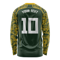 Australia Rugby Custom Long Sleeve Shirt Aboriginal Art Sporty Style LT03 - Polynesian Pride